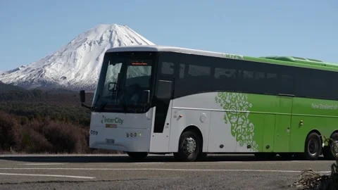 Traffic passing by volcano Stock Footage 140549670