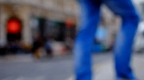 Traffic &amp; Pedestrians Defocused Stock Footage 36593341