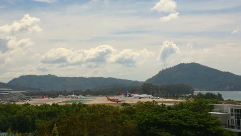 Traffic of Phuket International Airport Stock Footage