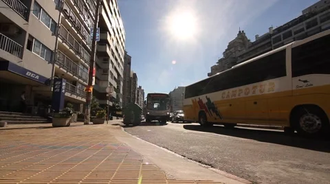 Traffic in Pocitos in Montevideo Stock-Footage 41241620