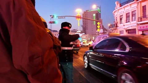 Traffic Policeman China Video stock 45202690