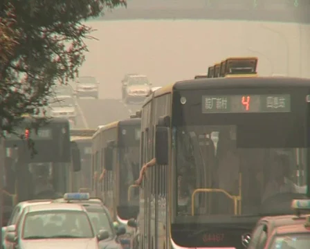 Traffic polluted beijing pekin Stock Footage 277937