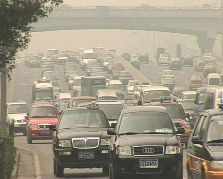 Traffic polluted beijing pekin Stock Footage 277977
