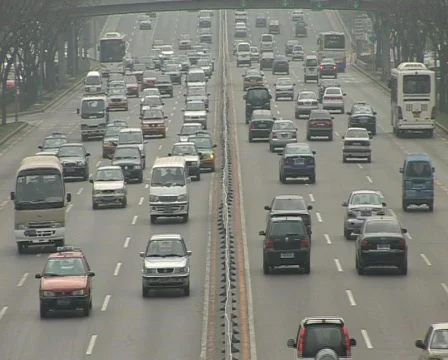 Traffic polluted beijing pekin Stock Footage 337446