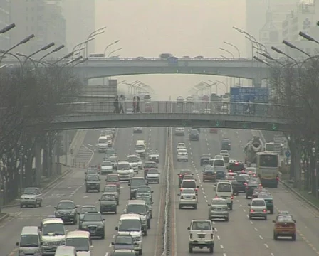 Traffic polluted beijing pekin Stock Footage 337449