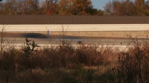 Traffic on Prairie Freeway Blur Stock Footage 8929309