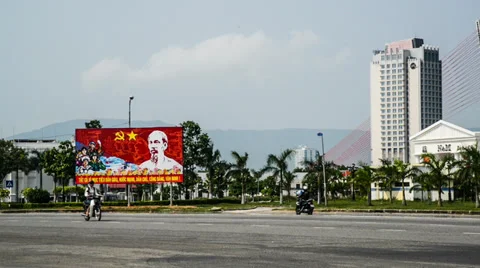 The traffic is pretty light in Da Nang, Vietnam Stockbeeldmateriaal 38797065