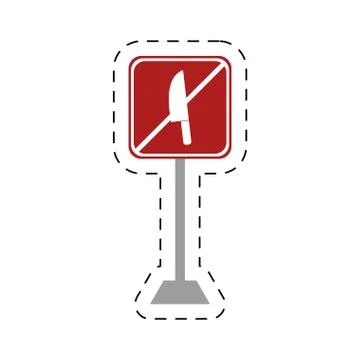 Traffic prohibited knife arm weapon Stock Illustration