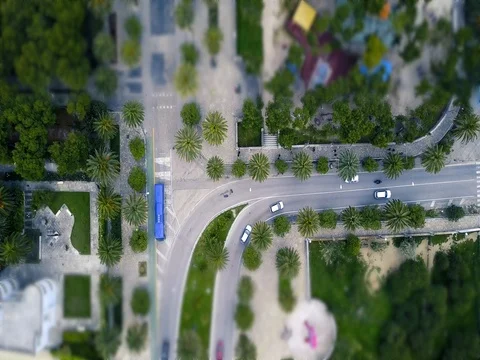 Traffic on the promenade road Stock Footage 75577101