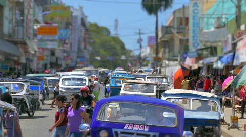 Traffic in Puerto Princesa, Philippines, timelapse Stock Footage 49045532