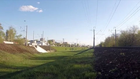 Traffic on the railway timelapse Stock Footage 77283371