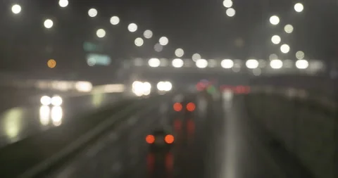 Traffic rain night Stock Footage 145874024