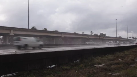 Traffic on a Rainy Day 2 Stock Footage 251037297