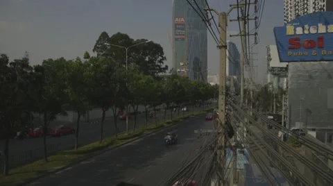 Traffic on Ratchadaphisek Road Stock Footage 48200238