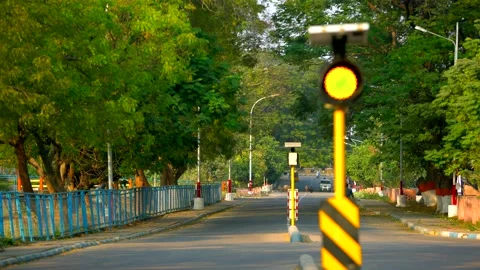 Traffic red light Solar power plant Video stock 211377810