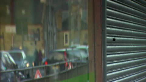Traffic Reflected in a Shop Window Stock-Footage 146475156