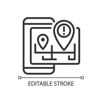Traffic regulation pixel perfect linear icon Stock Illustration