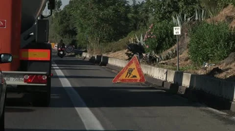 Traffic restriction on highway. Stock Footage 11496254
