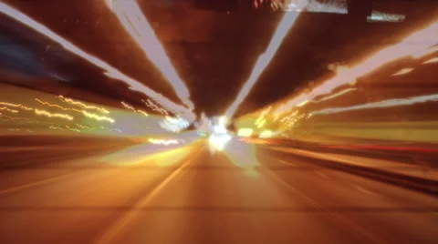 Traffic ride from inside the car bokeh Stock Footage 46766976
