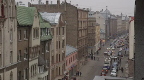 Traffic in Riga Stock Footage 37843079