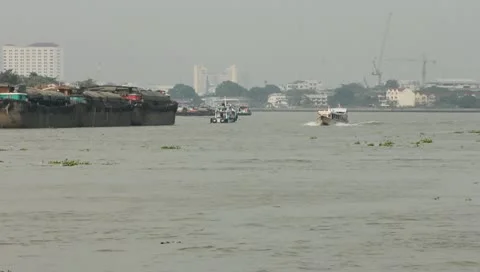 Traffic in river Stock Footage 10765414