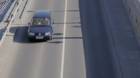 Traffic on river side road in Budapest, Hungary Stock Footage 86131376