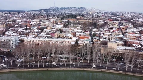 Traffic by the river in winter Stock Footage 168624594