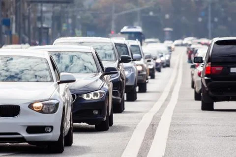 Traffic on the road, close-up view Stock Photos