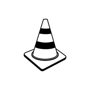 Traffic road cone icon vector sign Stock Illustration