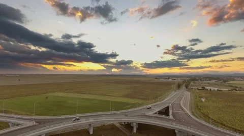 Traffic on the road crossing Stock Footage 66643359