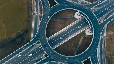 Traffic on the road crossing Stock Footage 70547804