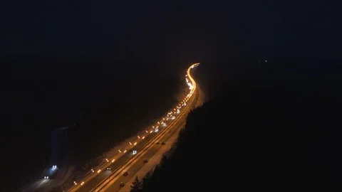 Traffic on the road in the dark Video stock 101807402