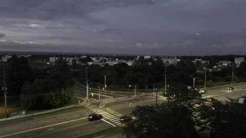 Traffic on a road at dusk Stock Footage 278808335