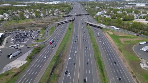 Traffic on the road. interstate highway road with trucks and cars. timelaps Stock Footage 241951708
