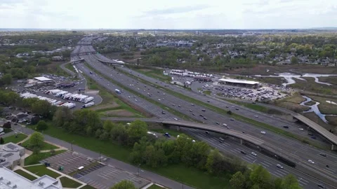 Traffic on the road. interstate highway road with trucks and cars Stock Footage 241951948