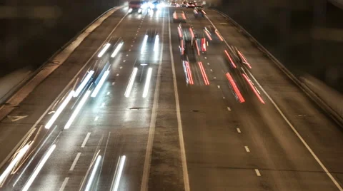 Traffic on the road - night timelapse Stock Footage 49572152