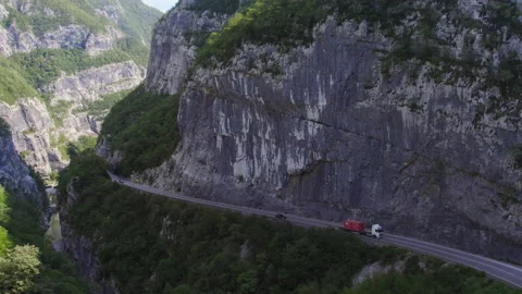 Traffic road in the river gorge Stock Footage 208187529