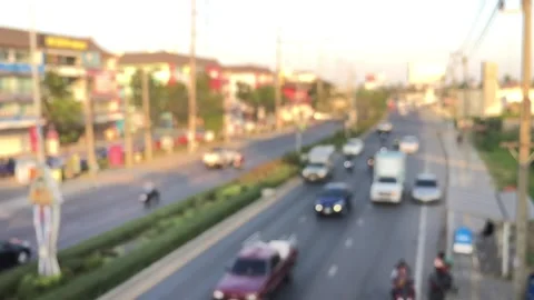 Traffic on the road, Sampeng Shopping Center 2 in motion blur and slomotion spee Stock Footage