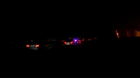 Traffic road shut down because of snow storm Stock Footage 22734240