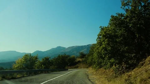 Traffic on a road with steep turns Stock Footage 84550595