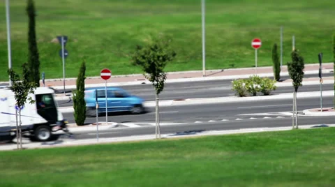 Traffic on the road timelapse (tilt shift) Stock Footage 36534688