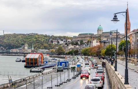 Traffic on the roads of Budapest. Stock Photos
