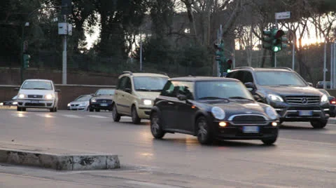 Traffic in Rome Stock Footage 23725868