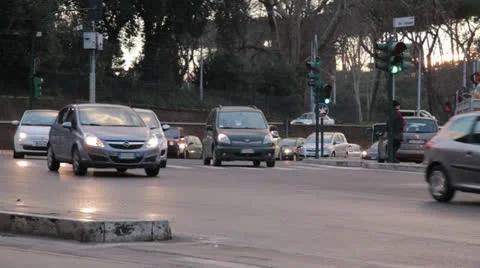 Traffic in Rome Stock Footage 23728028