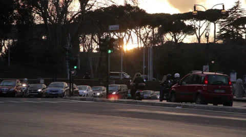 Traffic in Rome Stock Footage 23835844