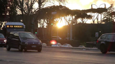 Traffic in Rome Stock Footage 23840558