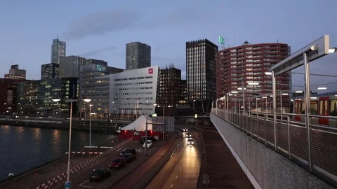 Traffic in Rotterdam, Netherlands Stock Footage 71585474