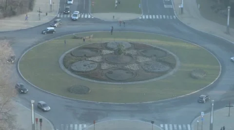 Traffic Roundabout Circulation 스톡 동영상 47584956