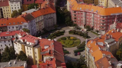 Traffic in Roundabout in Prague Stock Footage 82690893