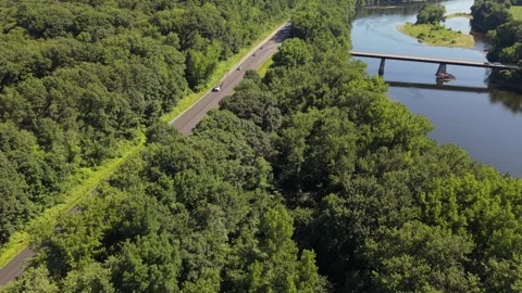 Traffic route 12 and 123 N Walpole NH  8-4-26 Video stock 345450945